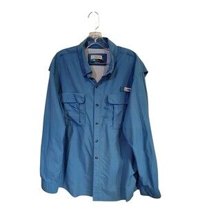 Magellan Angler Fit MagWick Outdoor Long Sleeve Button Down Fishing Shirt Size L